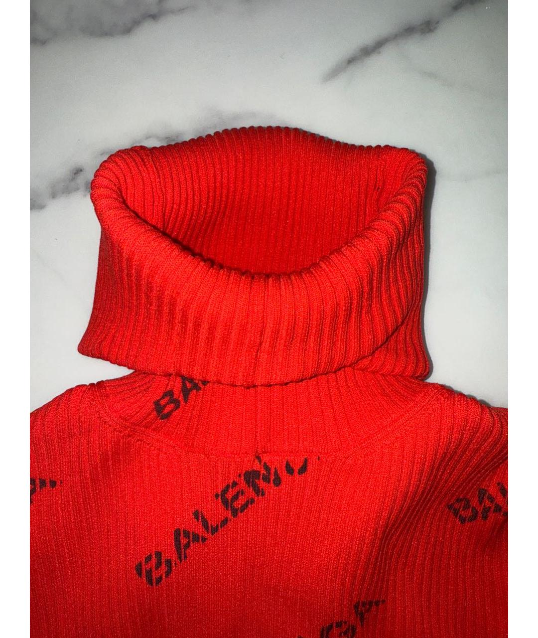 BALENCIAGA Красная полиамидовая водолазка, фото 4