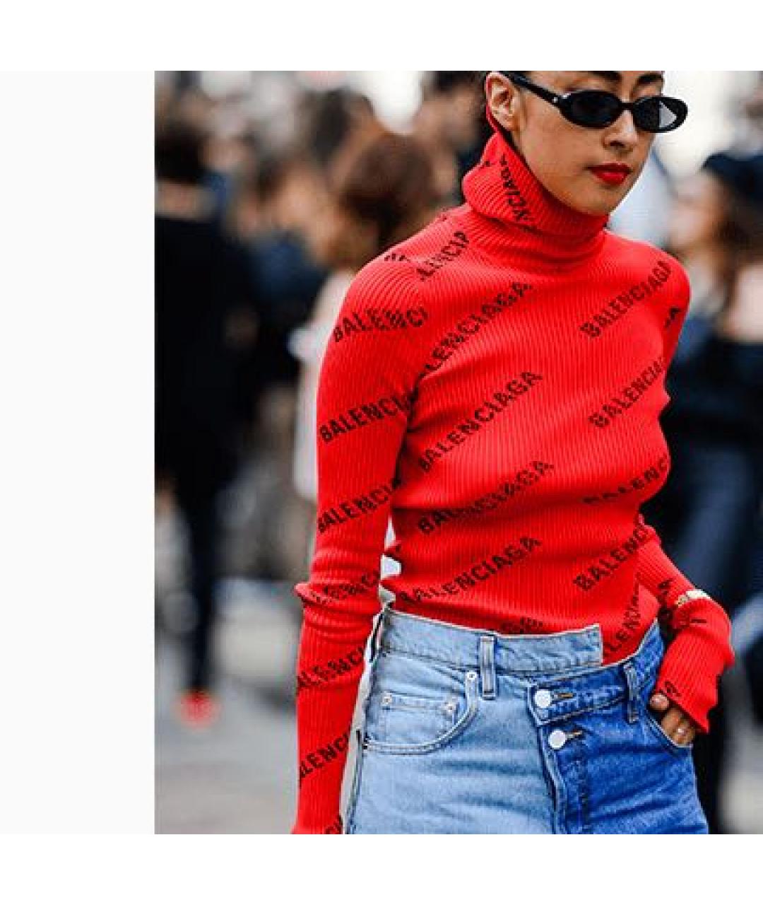 BALENCIAGA Красная полиамидовая водолазка, фото 6