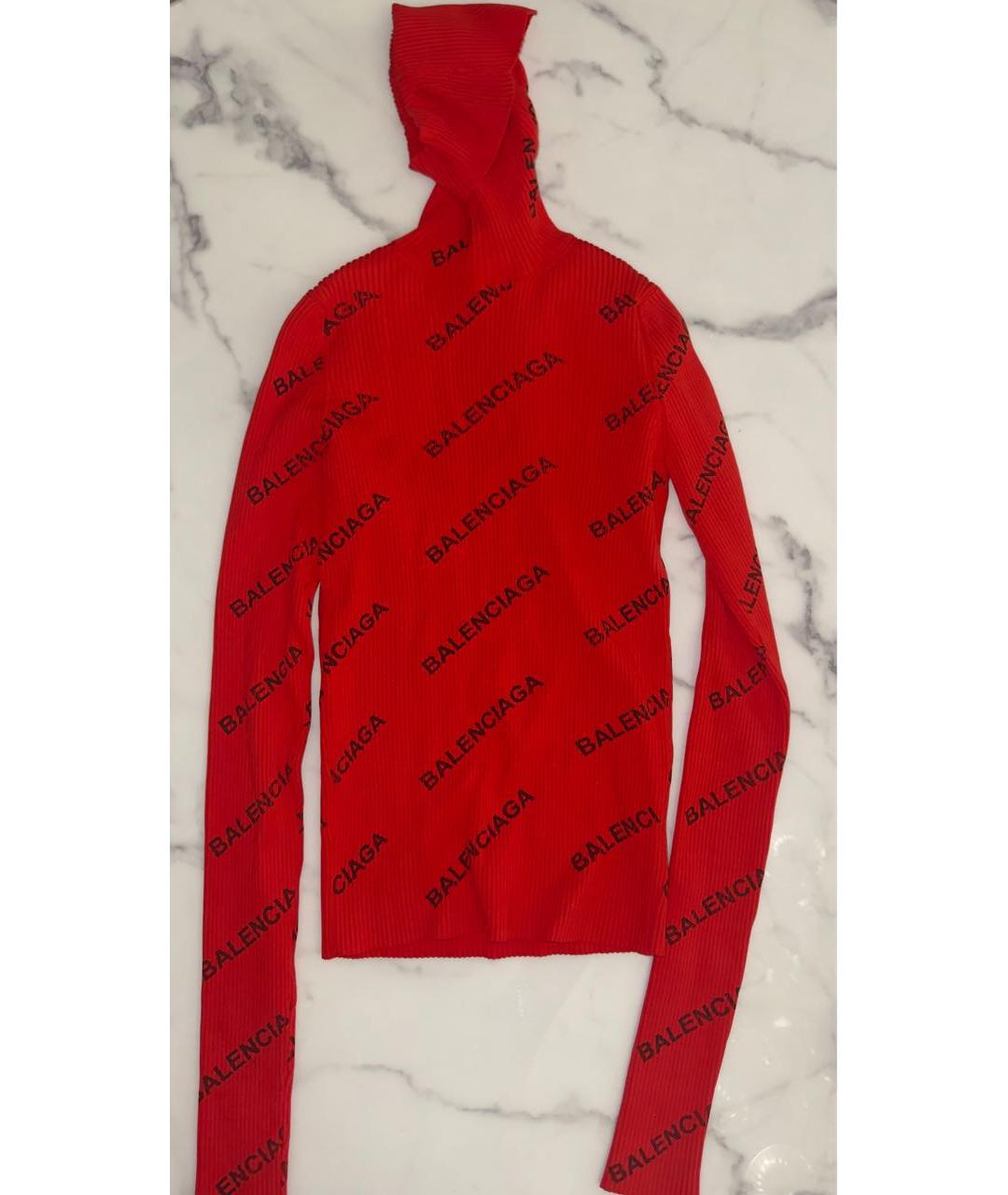 BALENCIAGA Красная полиамидовая водолазка, фото 2