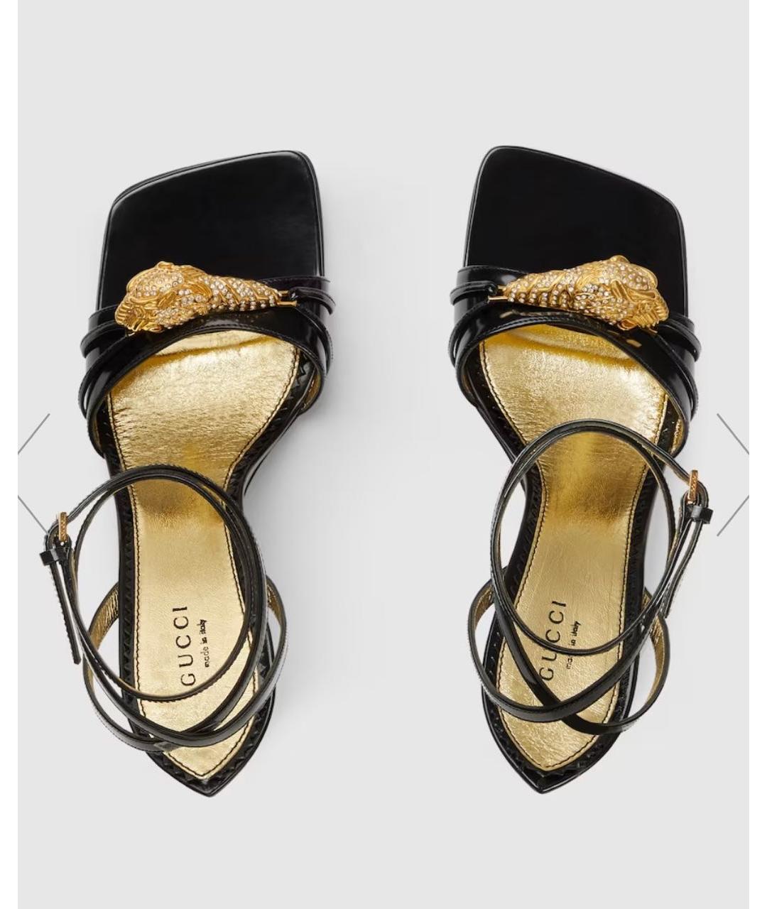 GUCCI Черные кожаные сандалии, фото 4