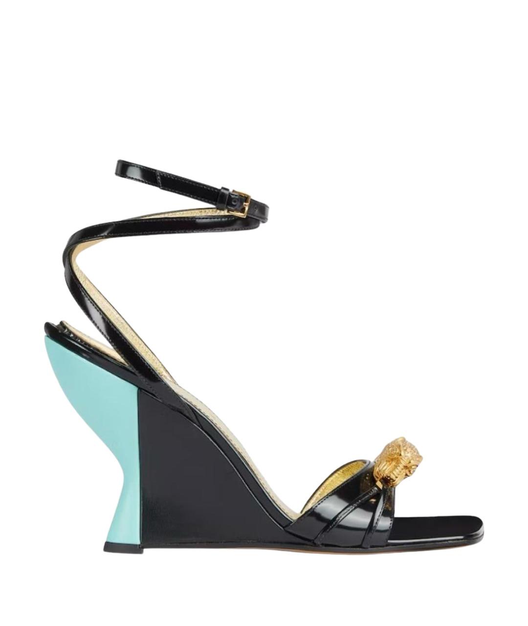 GUCCI Черные кожаные сандалии, фото 1