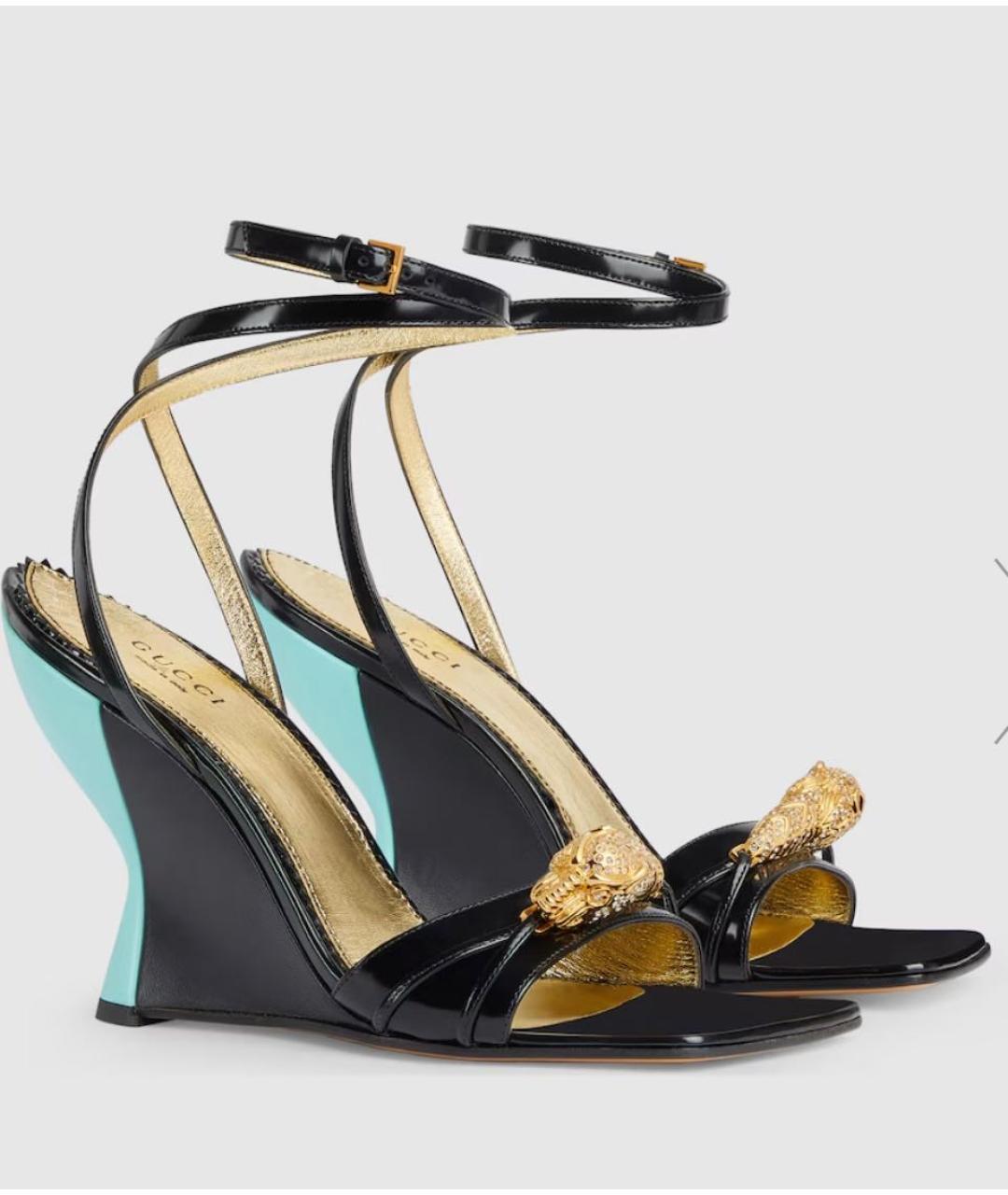 GUCCI Черные кожаные сандалии, фото 2