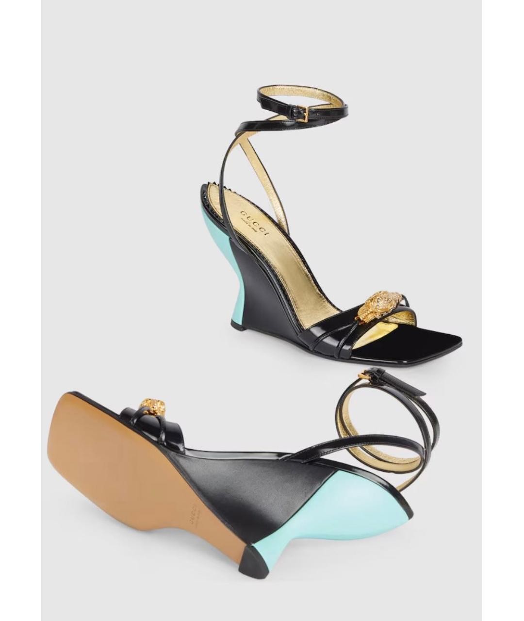 GUCCI Черные кожаные сандалии, фото 3