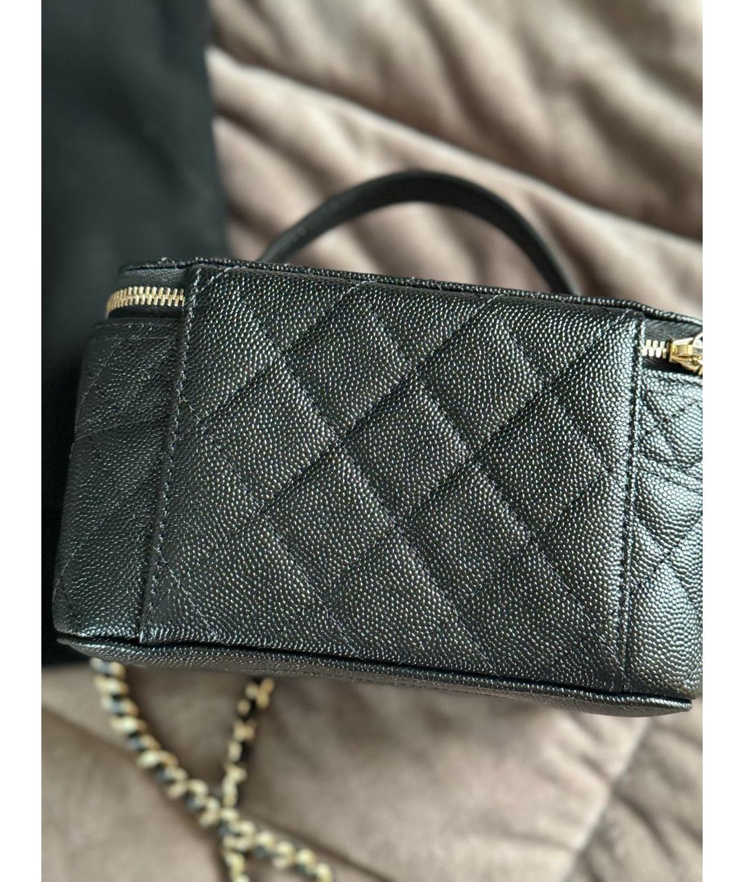 CHANEL Черная кожаная сумка через плечо, фото 3