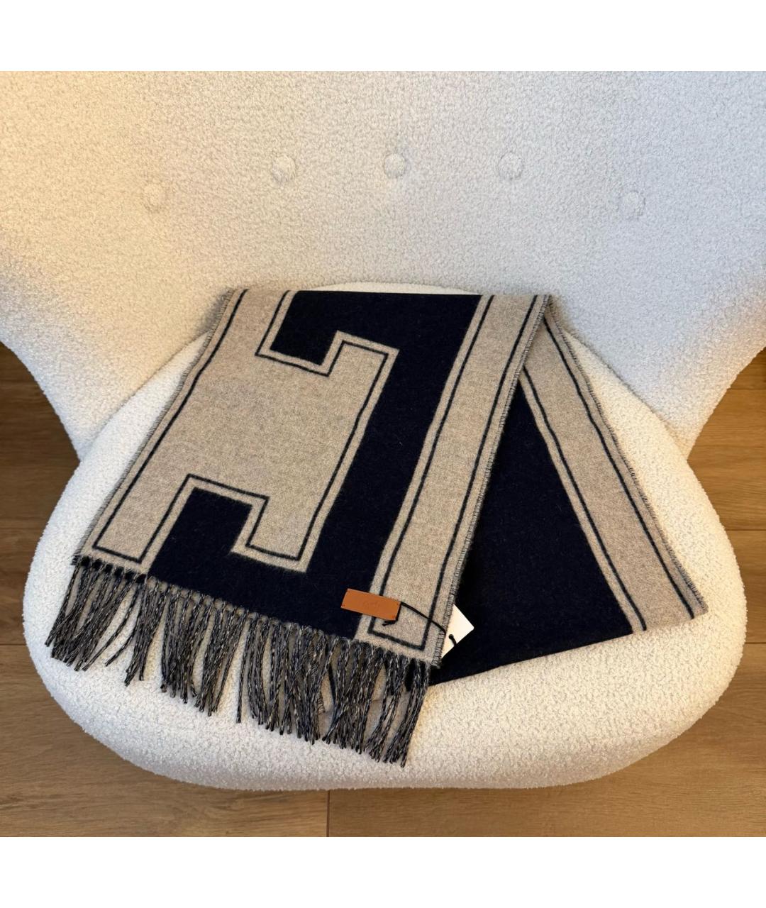 HERMES Мульти кашемировый шарф, фото 2