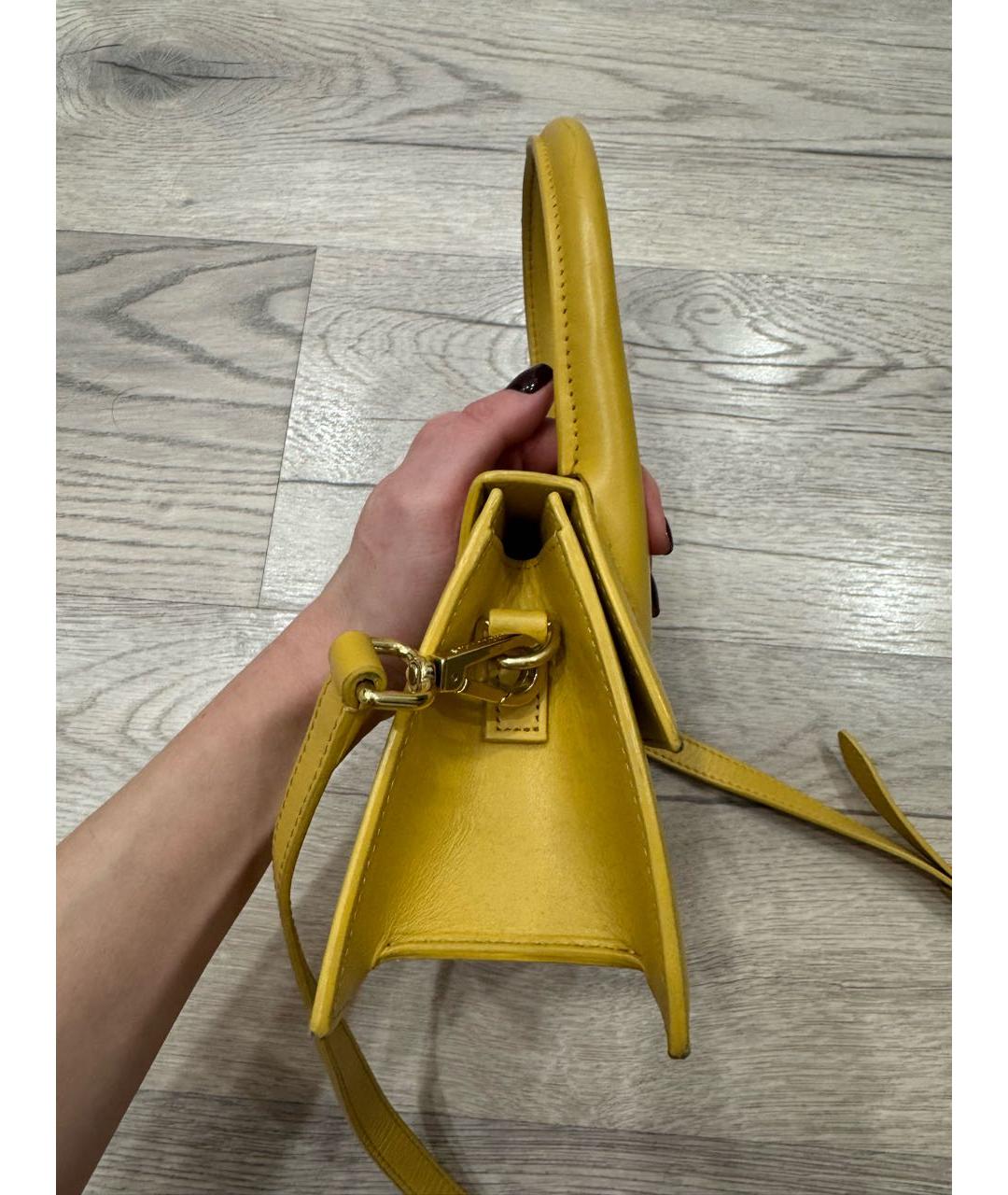 JACQUEMUS Горчичная кожаная сумка через плечо, фото 2