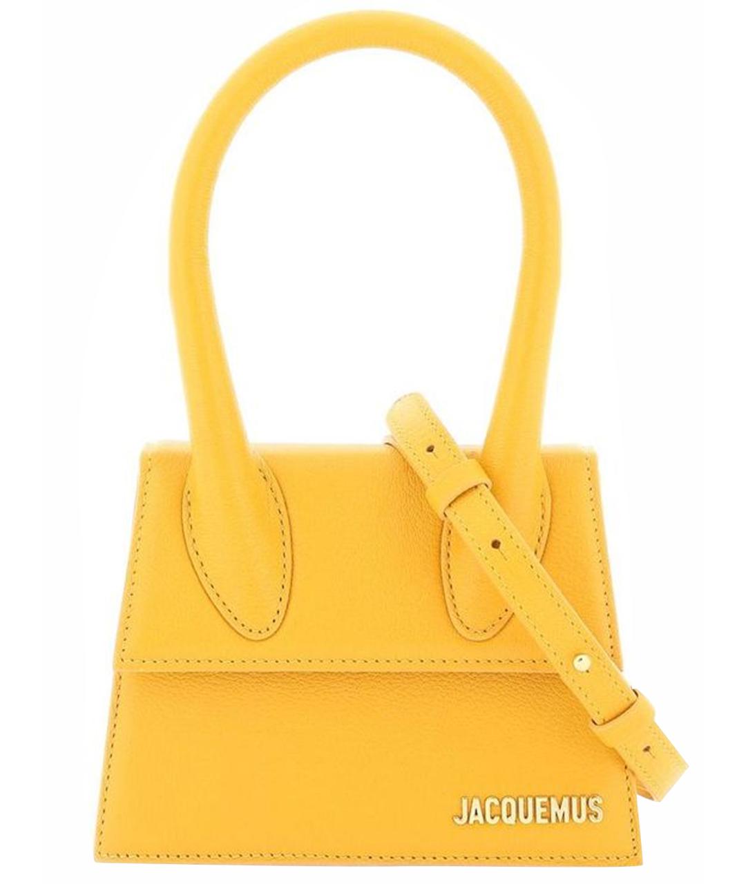 JACQUEMUS Горчичная кожаная сумка через плечо, фото 1