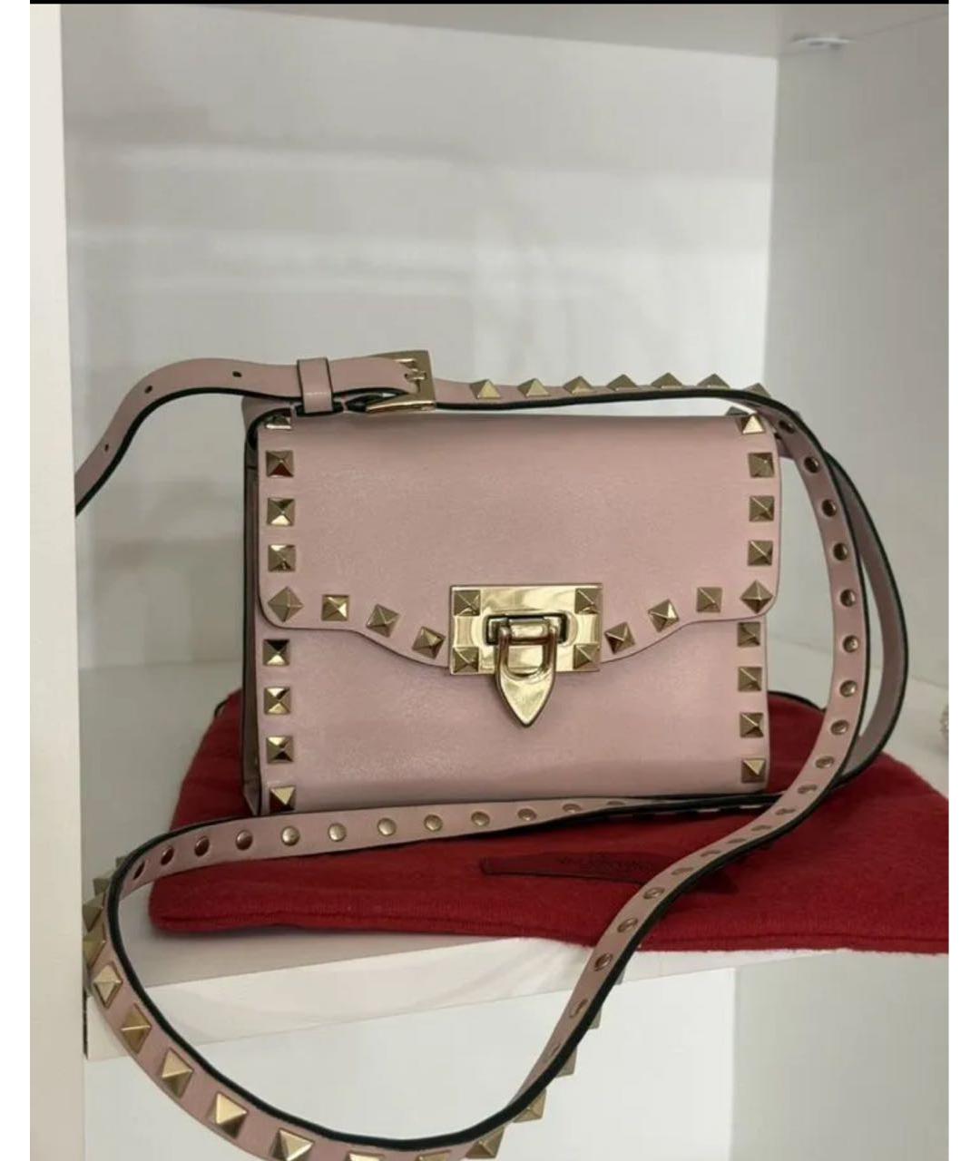 VALENTINO Розовая кожаная сумка через плечо, фото 6