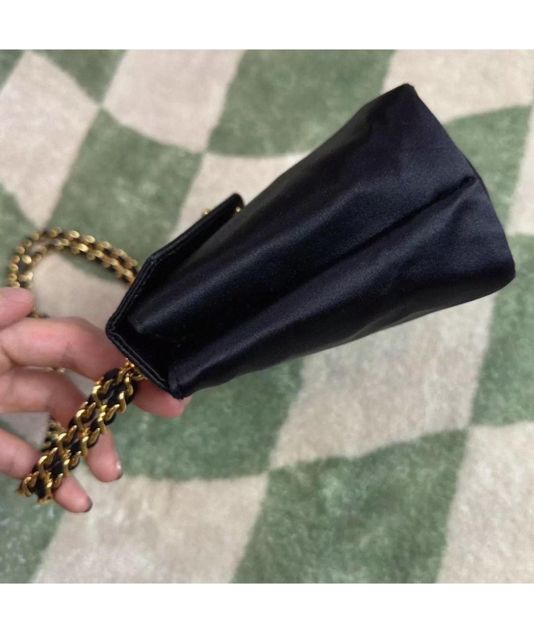 CHANEL Черная тканевая сумка через плечо, фото 8