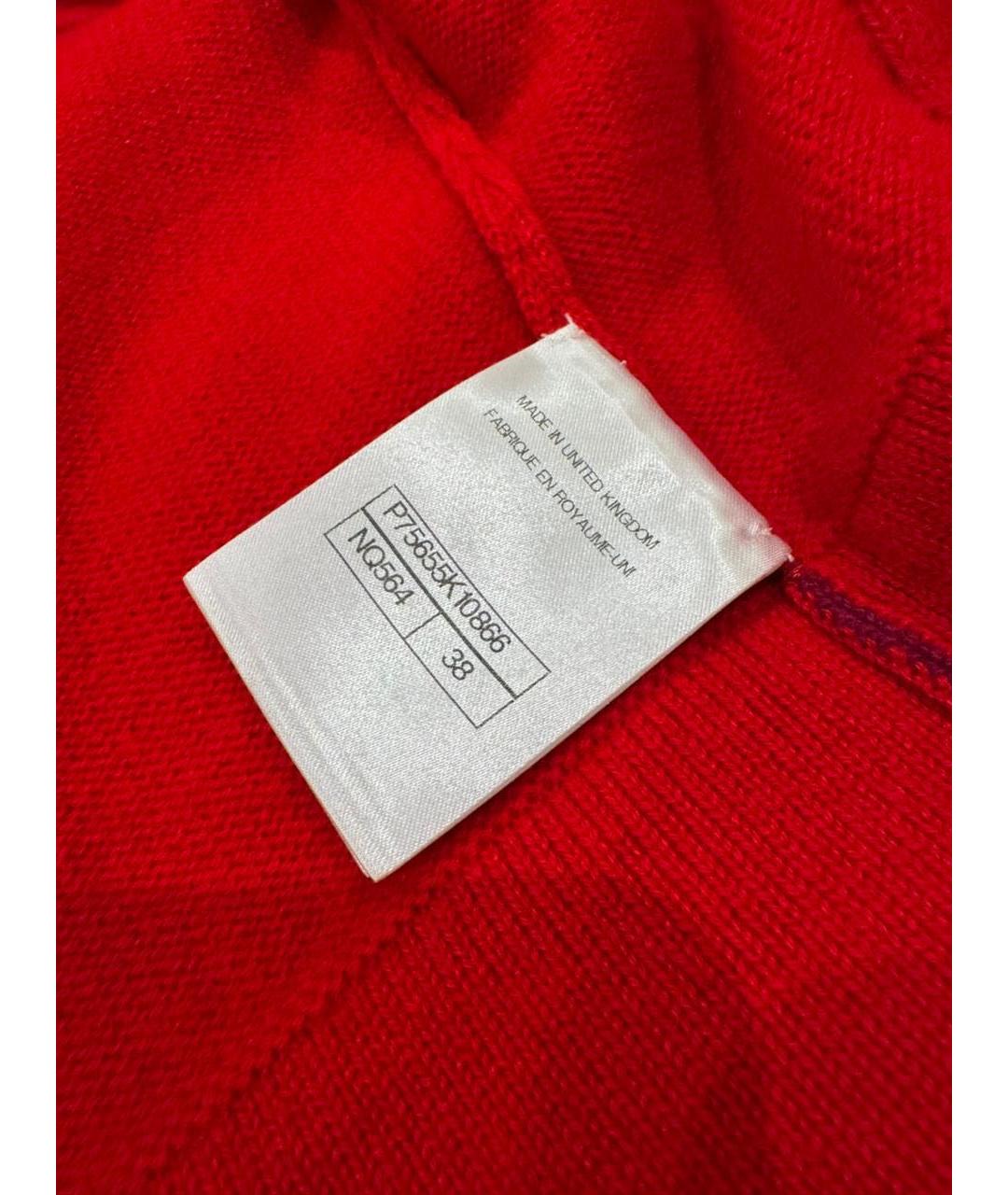 CHANEL Красный кашемировый кардиган, фото 6