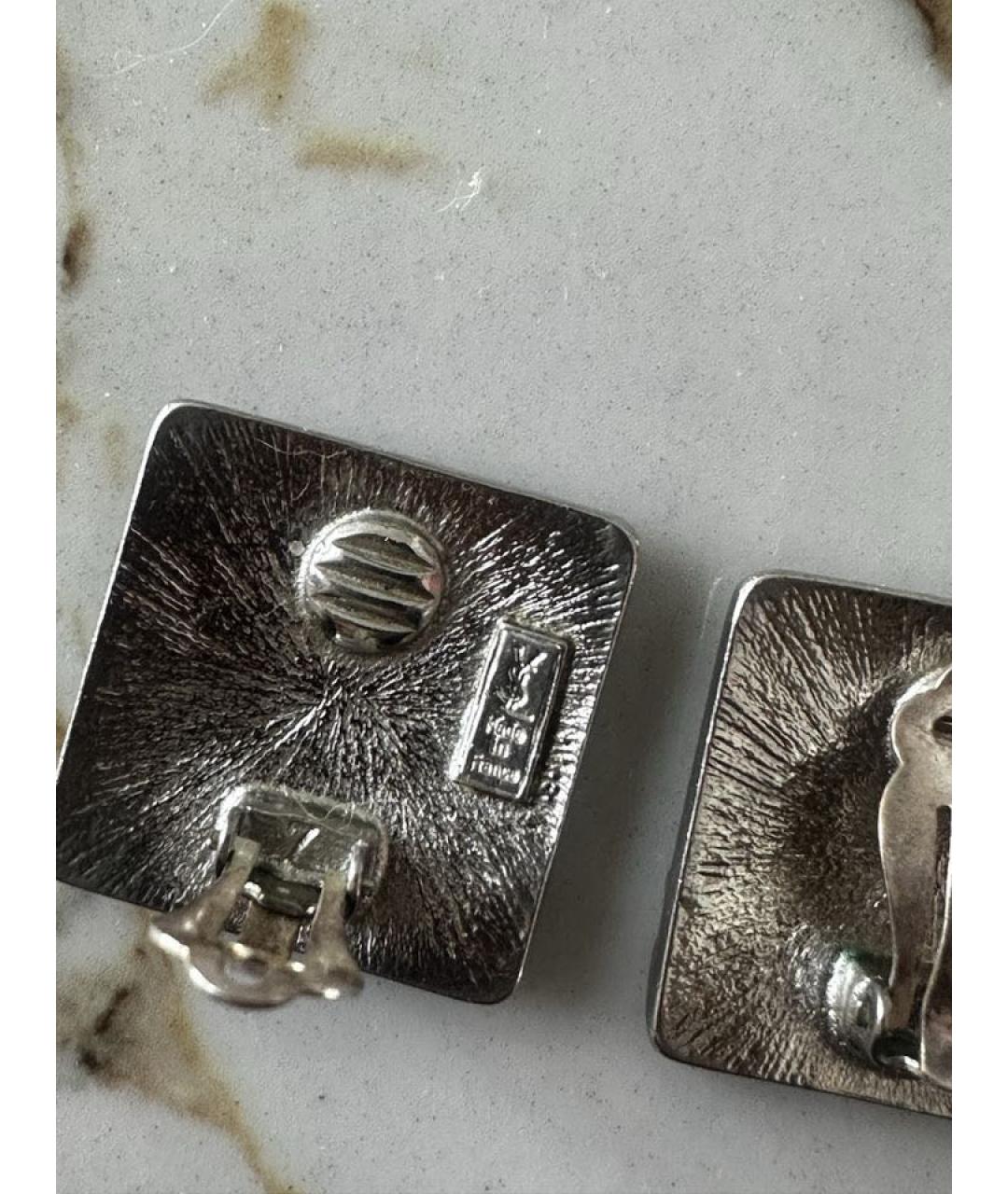 SAINT LAURENT Серебряные металлические клипсы, фото 3