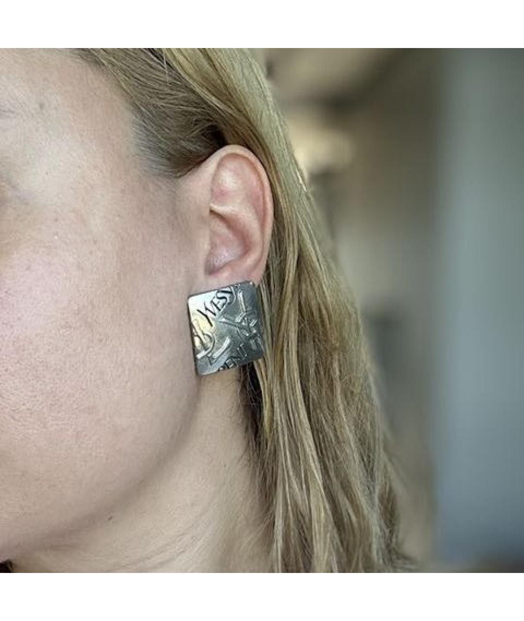 SAINT LAURENT Серебряные металлические клипсы, фото 4