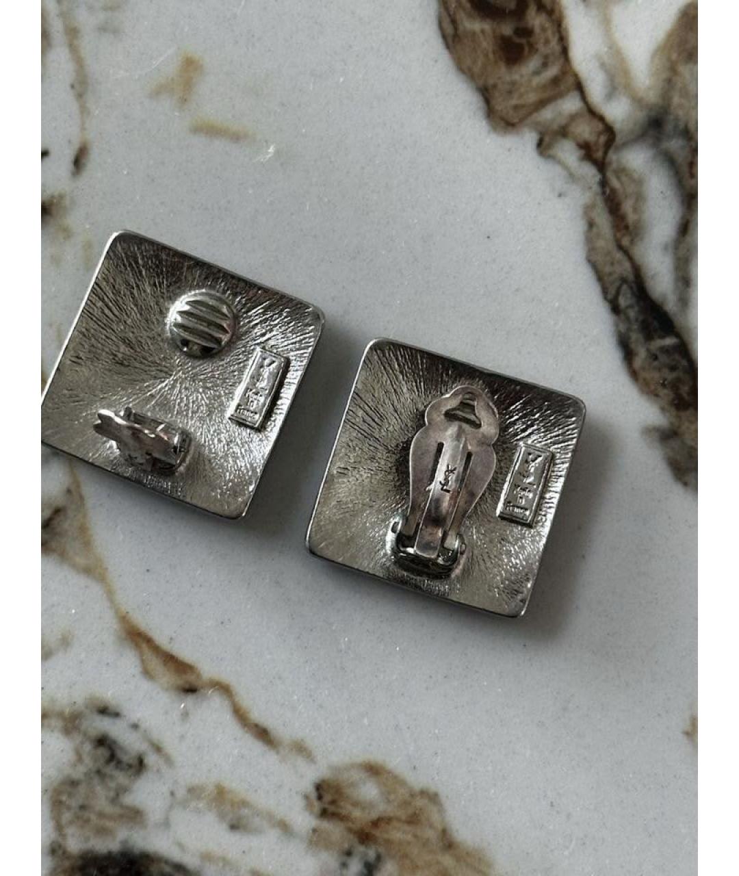 SAINT LAURENT Серебряные металлические клипсы, фото 2
