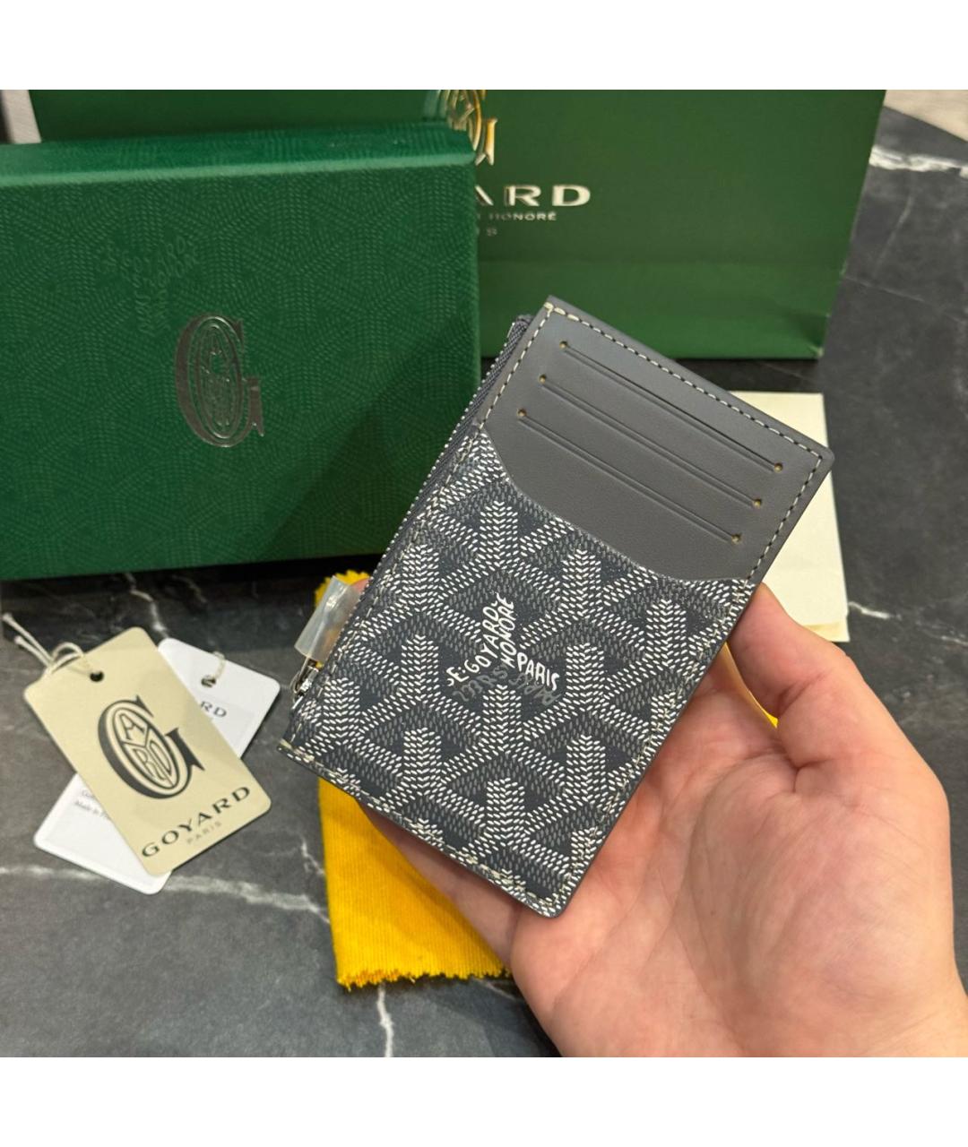 GOYARD Серый кожаный кардхолдер, фото 2