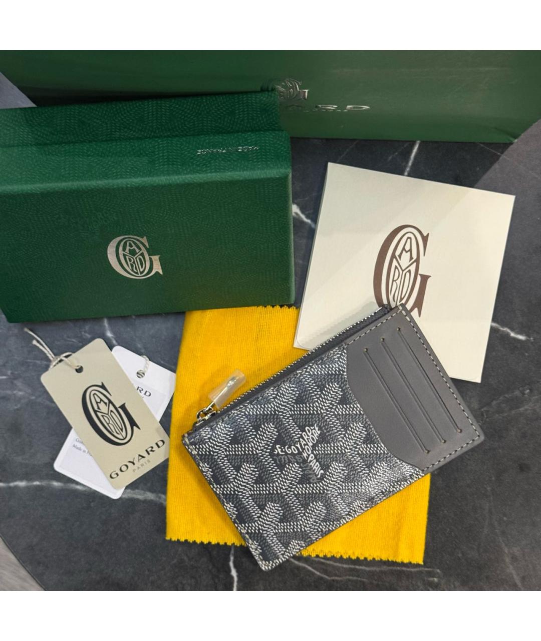 GOYARD Серый кожаный кардхолдер, фото 5