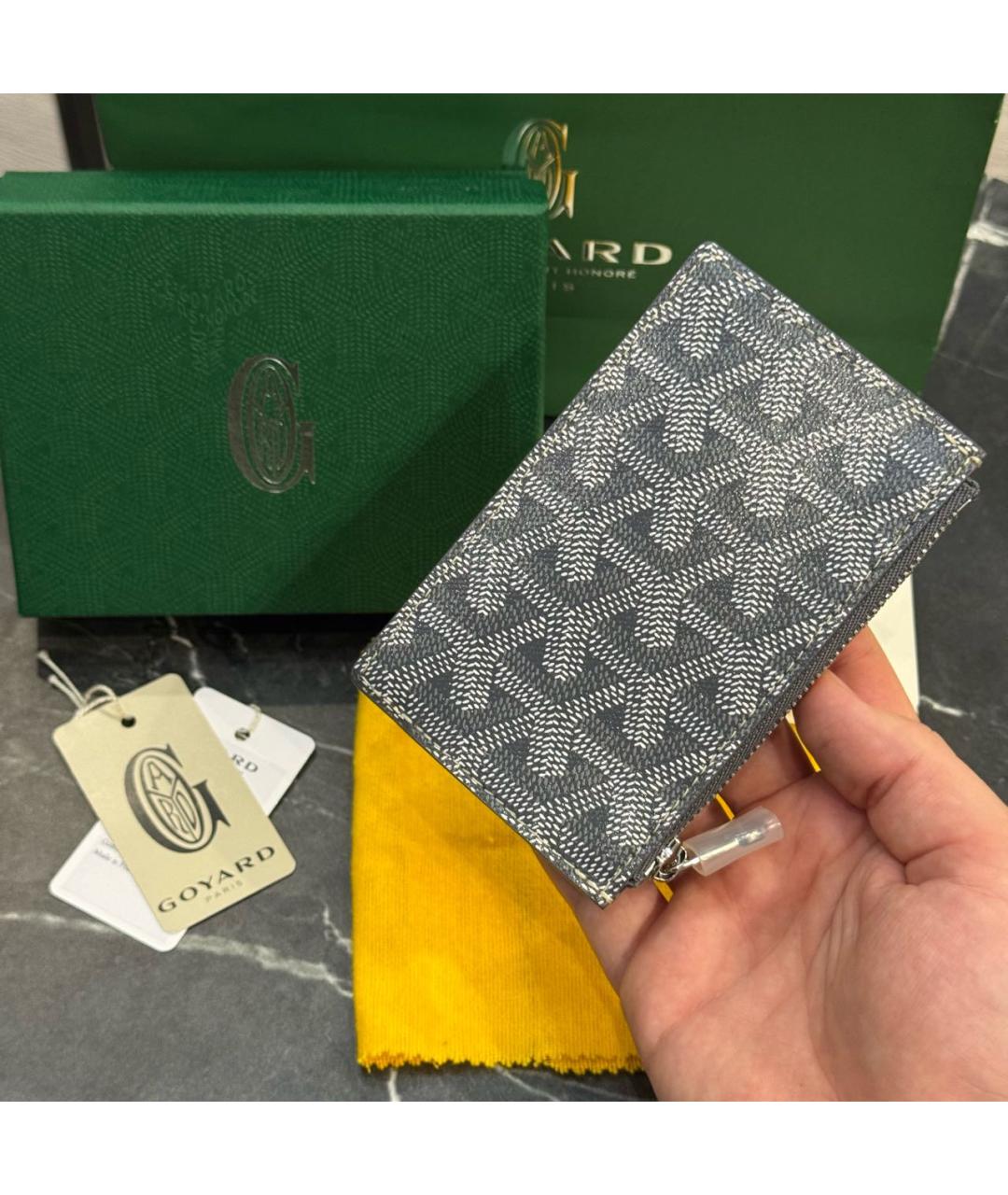 GOYARD Серый кожаный кардхолдер, фото 3