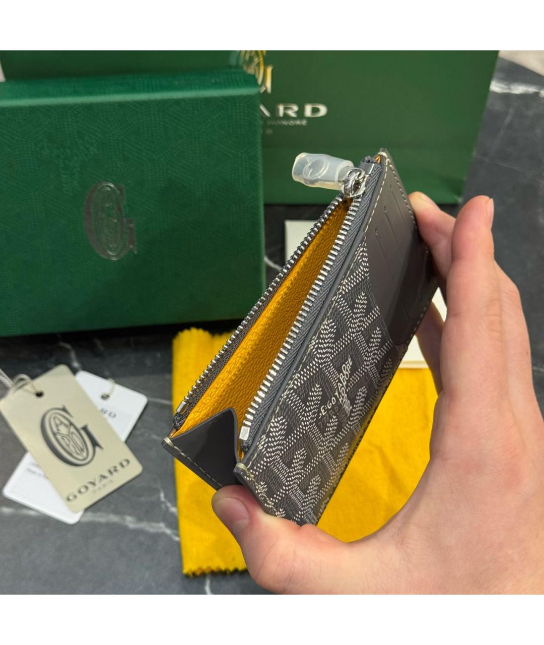 GOYARD Серый кожаный кардхолдер, фото 4