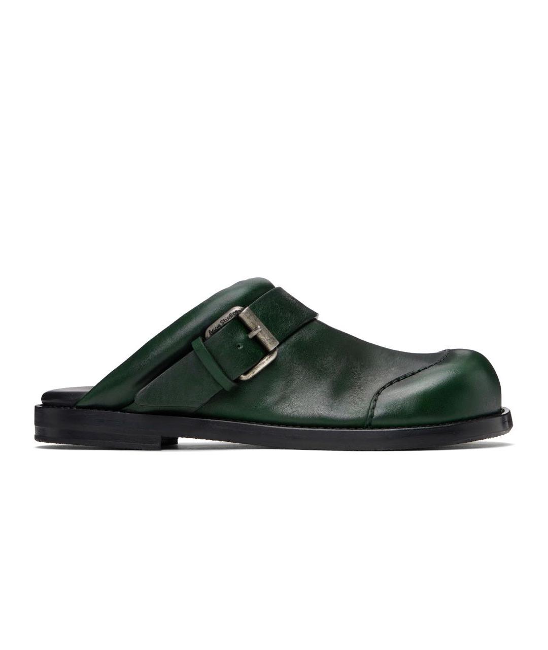 ACNE STUDIOS Зеленые кожаные мюли, фото 8
