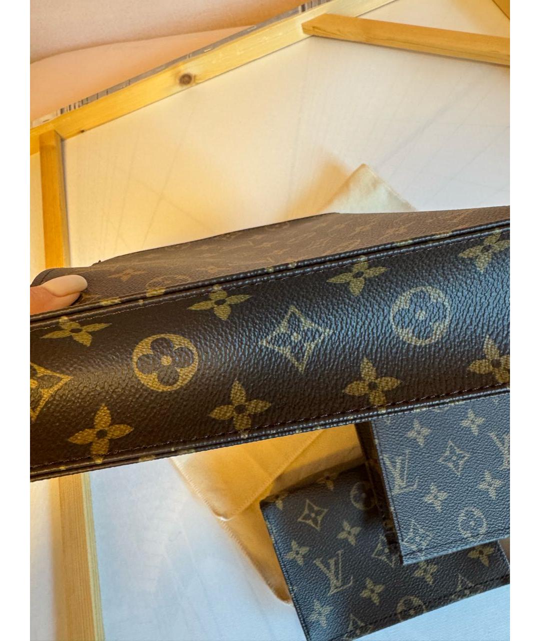 LOUIS VUITTON Коричневая косметичка, фото 3