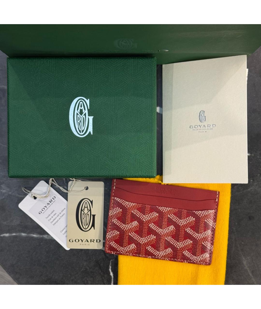 GOYARD Красный кожаный кардхолдер, фото 2