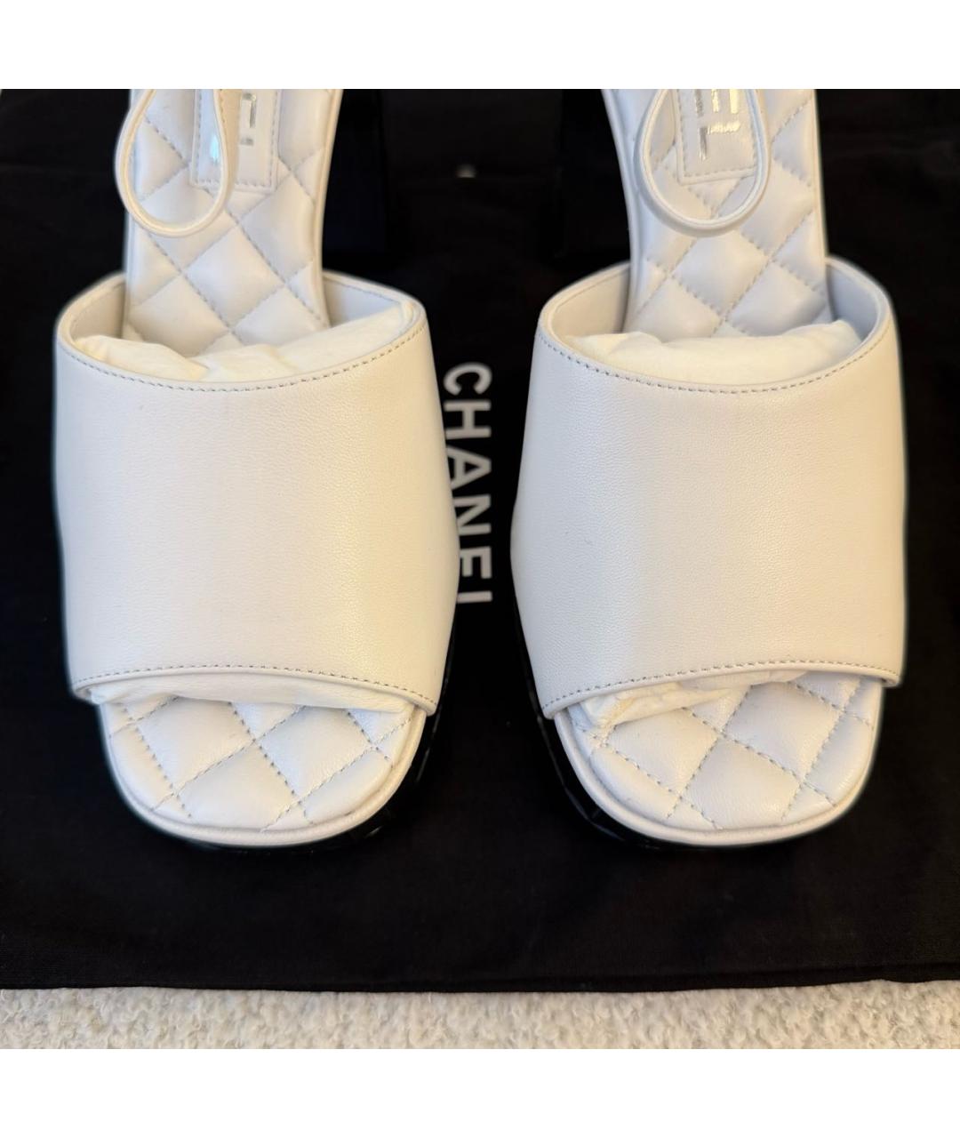 CHANEL Белые кожаные туфли, фото 5