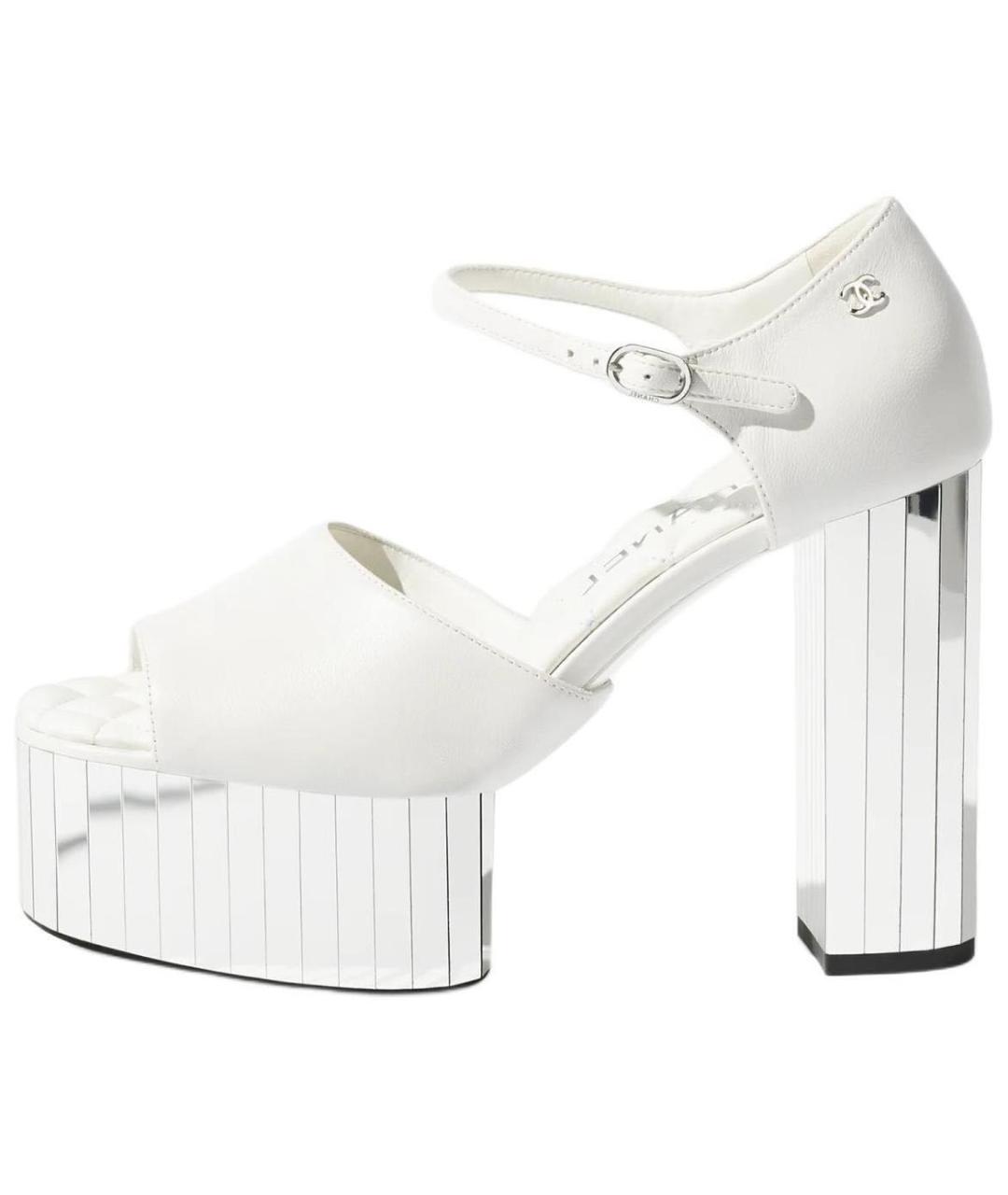 CHANEL Белые кожаные туфли, фото 7