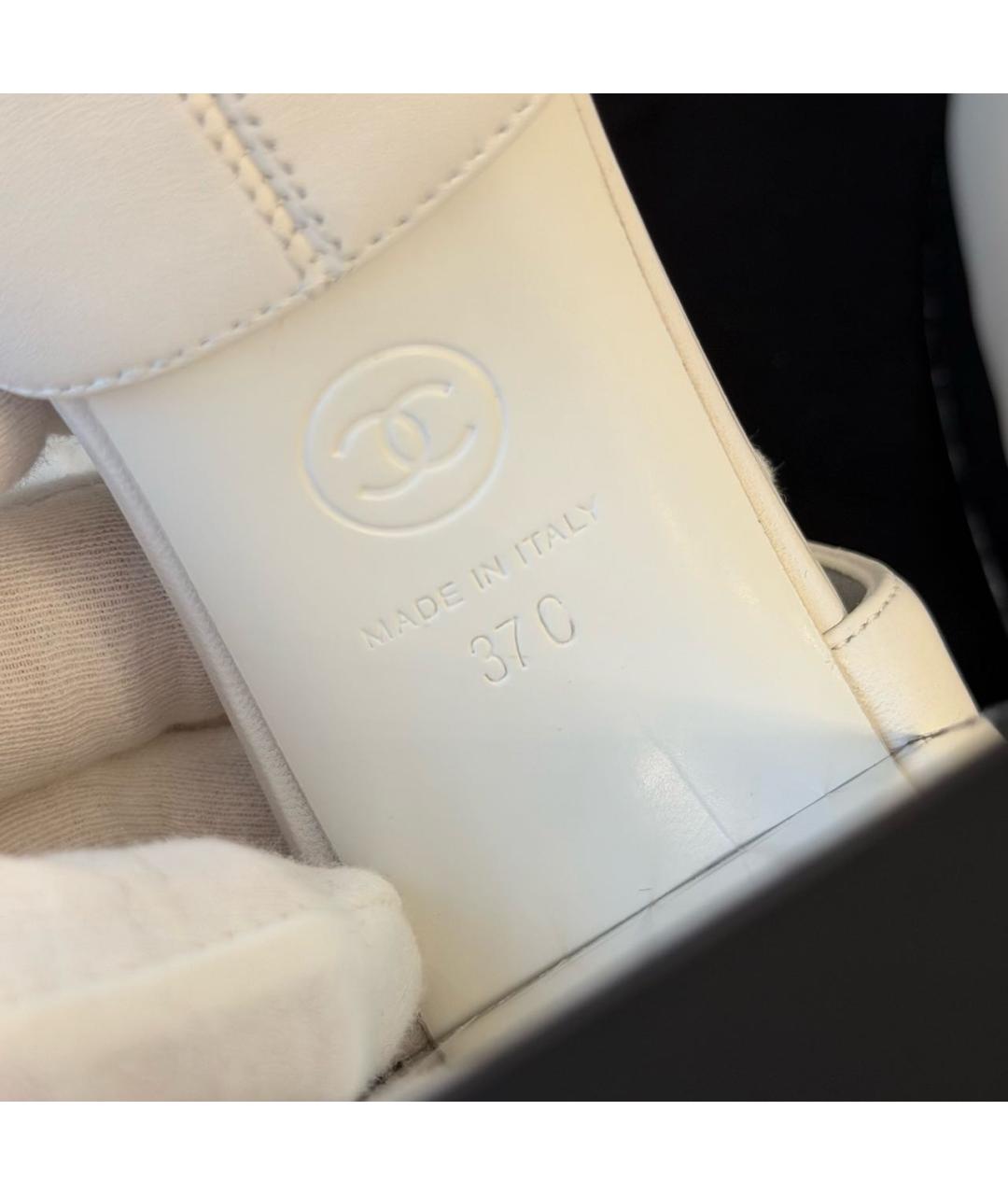 CHANEL Белые кожаные туфли, фото 6