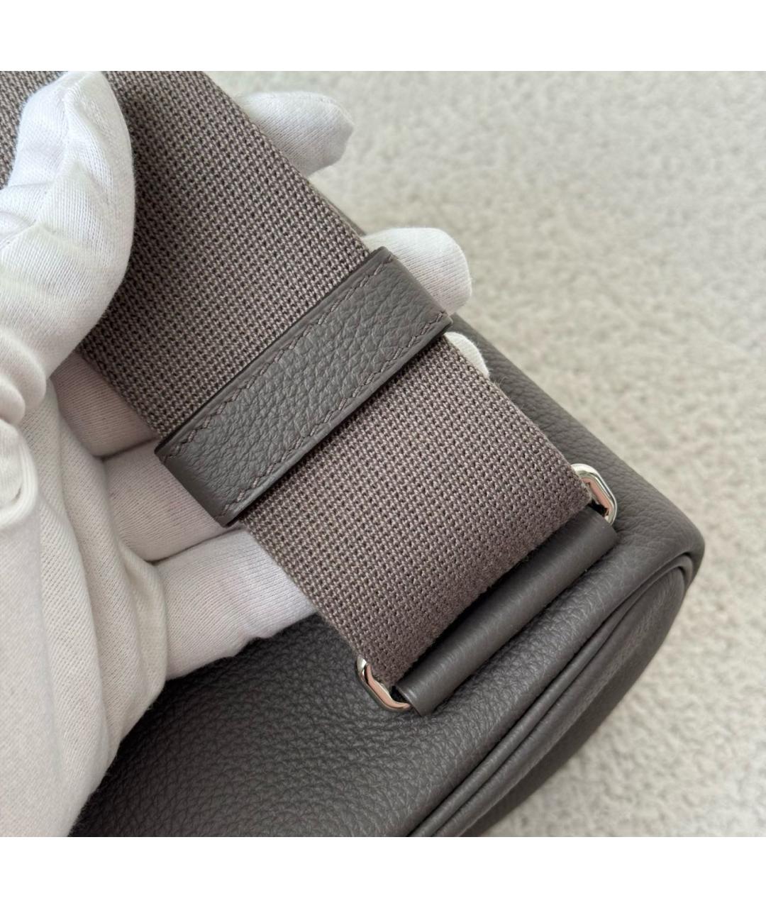 HERMES Серая кожаная сумка на плечо, фото 6