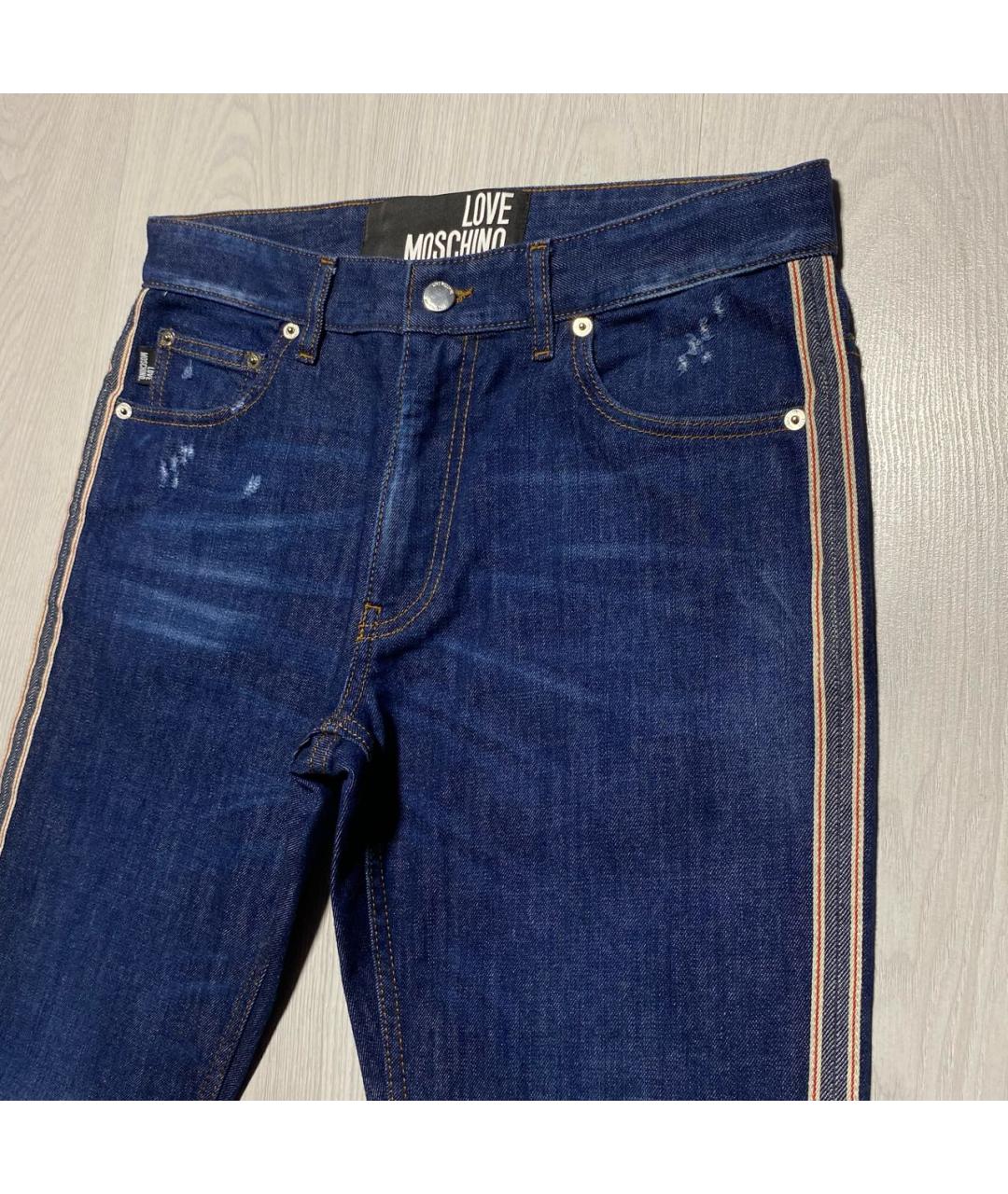 LOVE MOSCHINO Темно-синие хлопко-эластановые джинсы скинни, фото 3