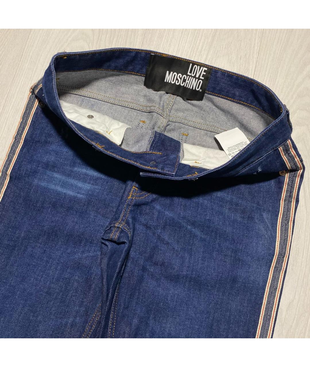 LOVE MOSCHINO Темно-синие хлопко-эластановые джинсы скинни, фото 4
