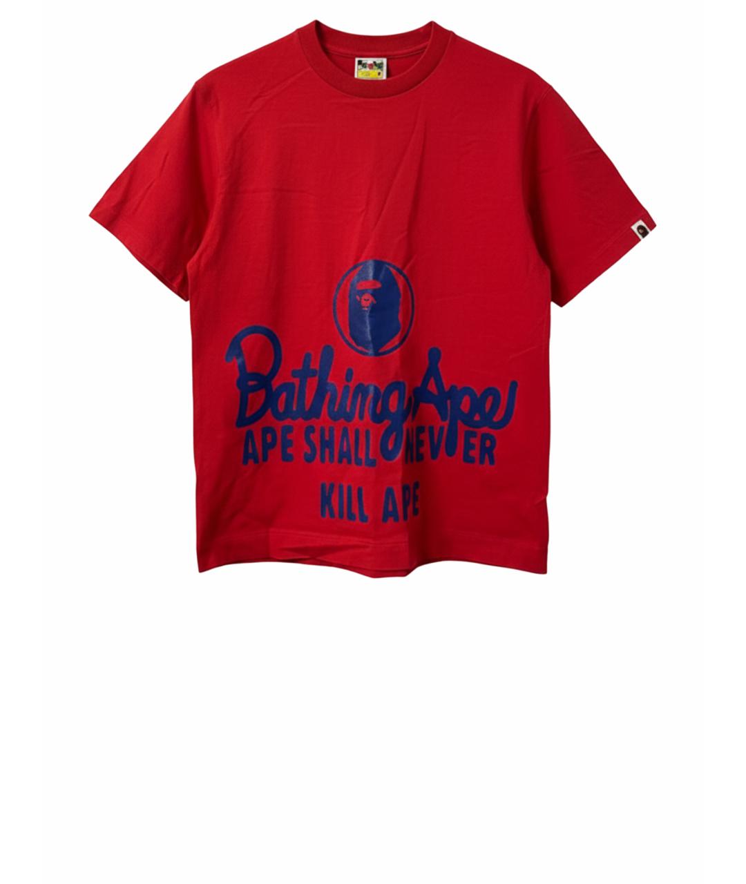 A BATHING APE Красная хлопковая футболка, фото 1