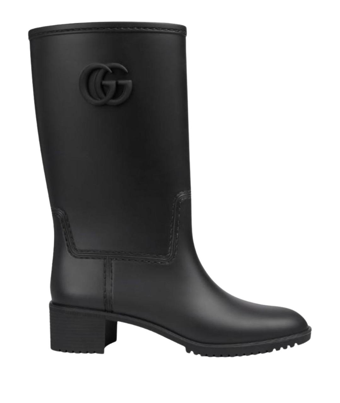 GUCCI Черные резиновые сапоги, фото 1