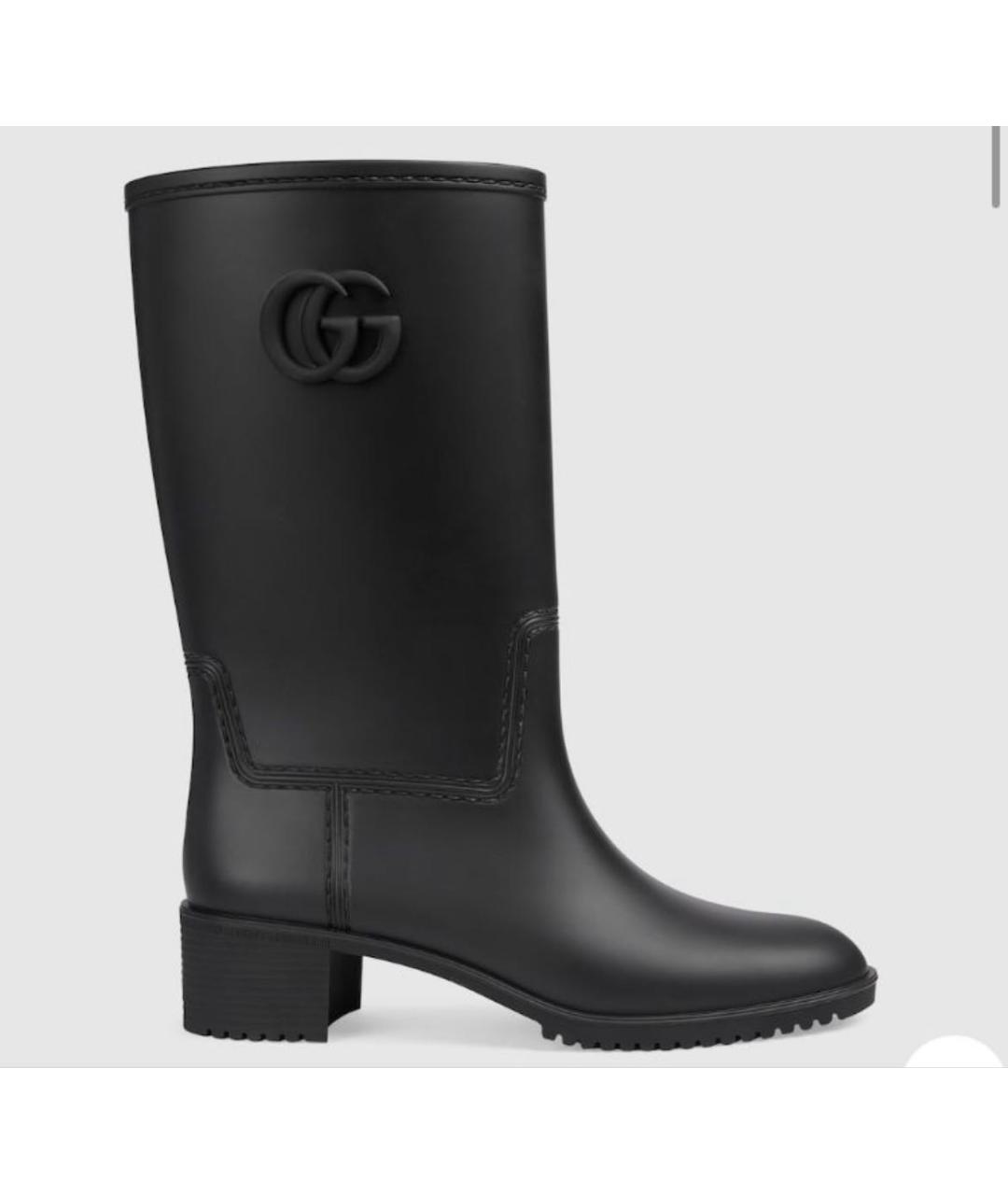 GUCCI Черные резиновые сапоги, фото 5