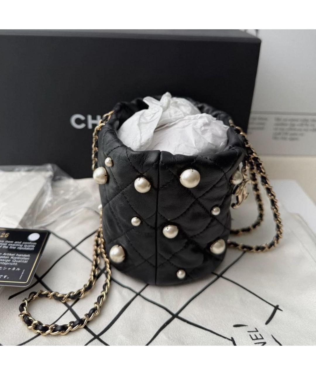 CHANEL Черная кожаная сумка через плечо, фото 4