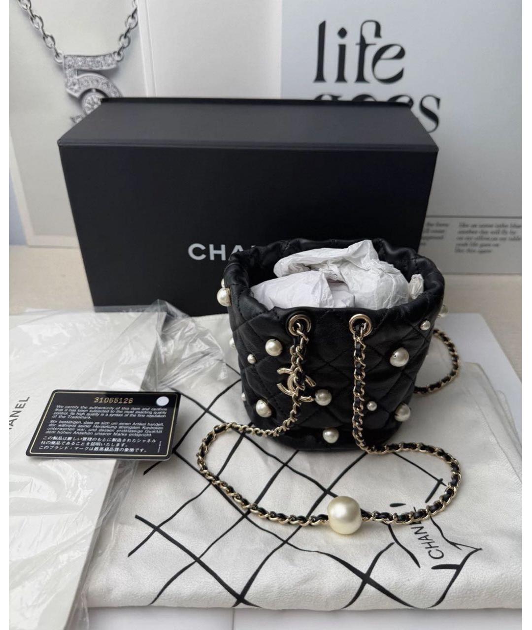 CHANEL Черная кожаная сумка через плечо, фото 2