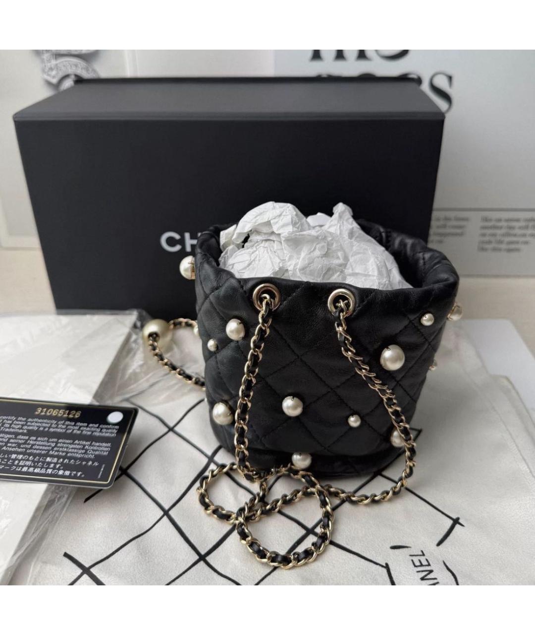 CHANEL Черная кожаная сумка через плечо, фото 3