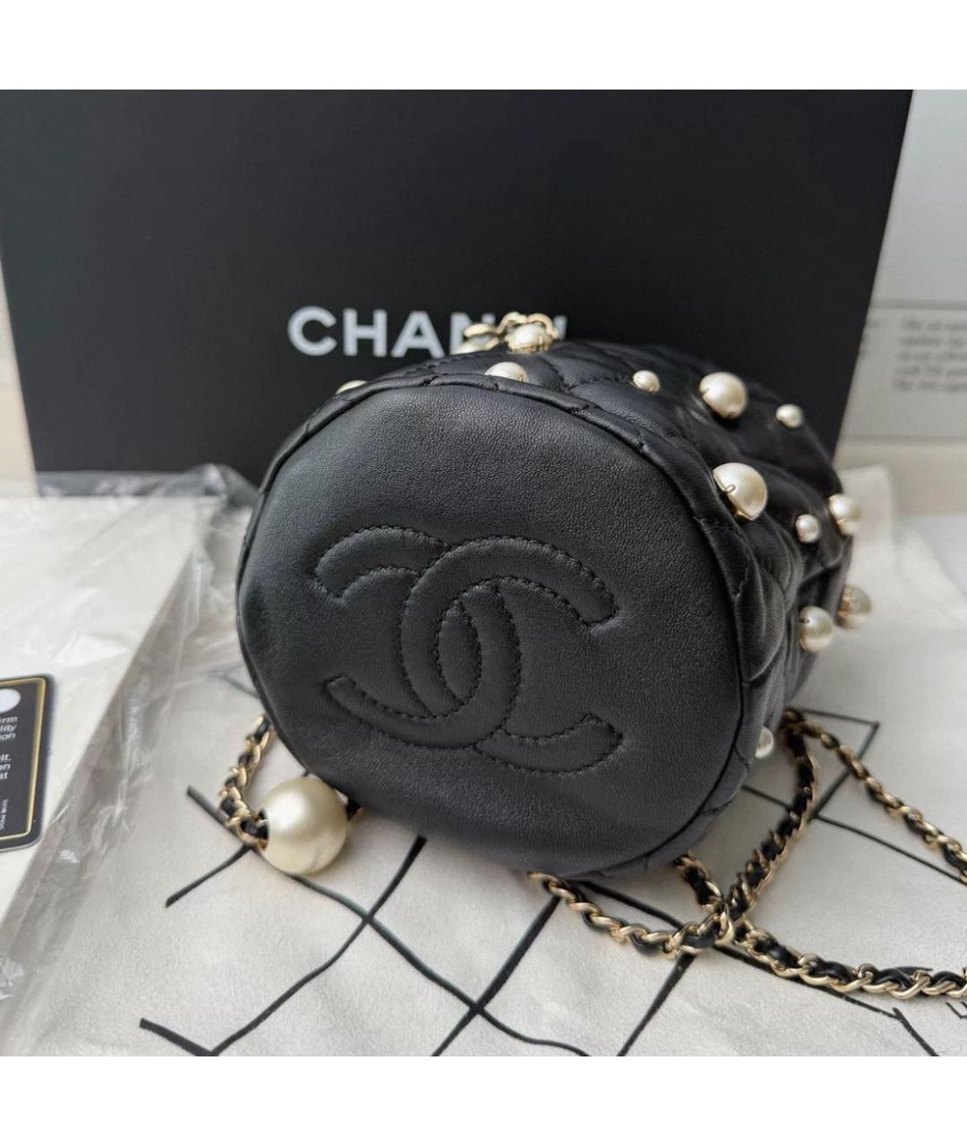 CHANEL Черная кожаная сумка через плечо, фото 5