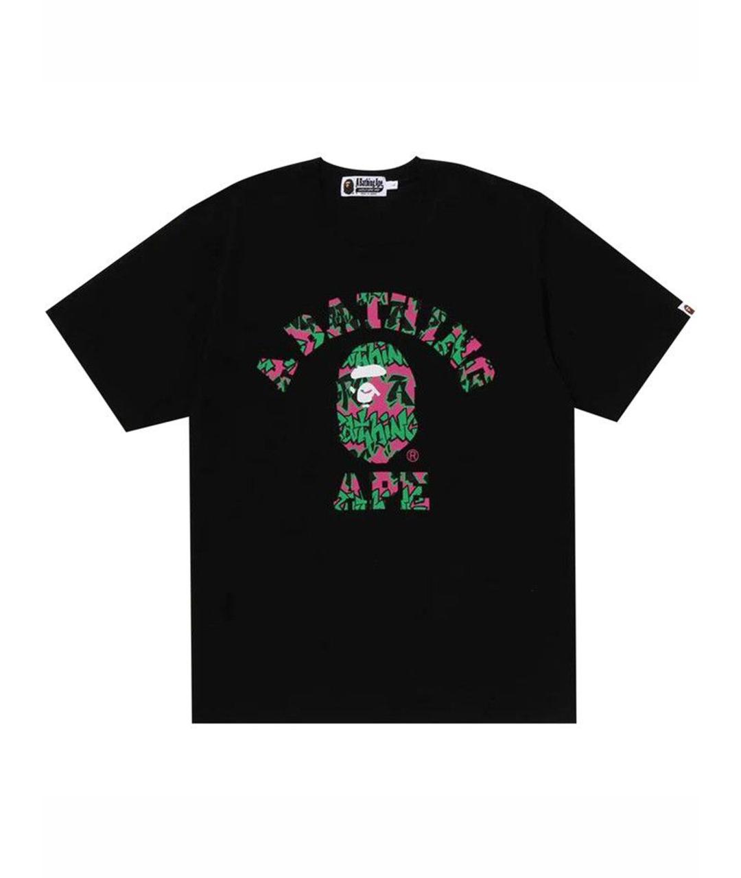 A BATHING APE Черная хлопковая футболка, фото 1