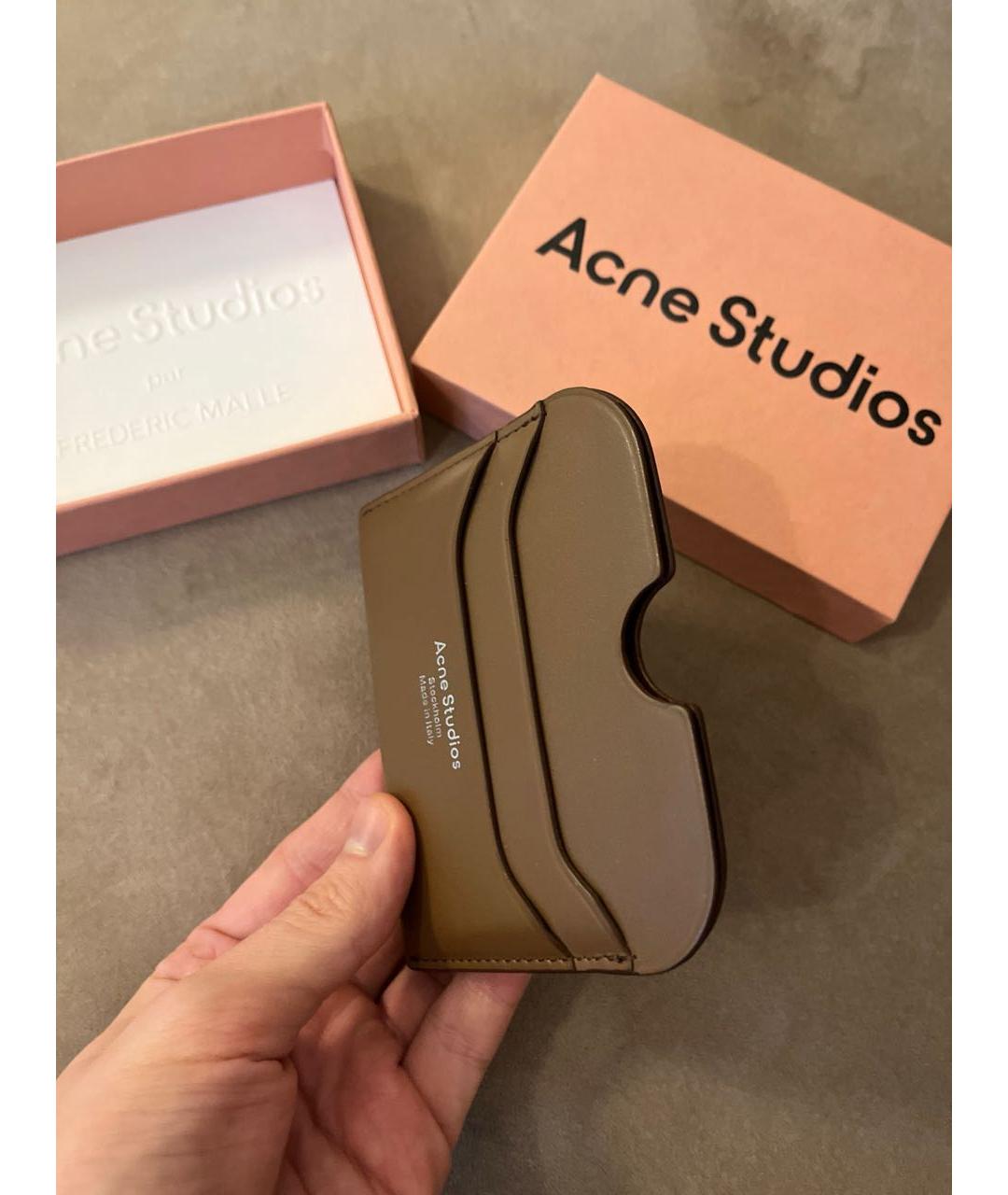ACNE STUDIOS Коричневый кожаный кардхолдер, фото 3