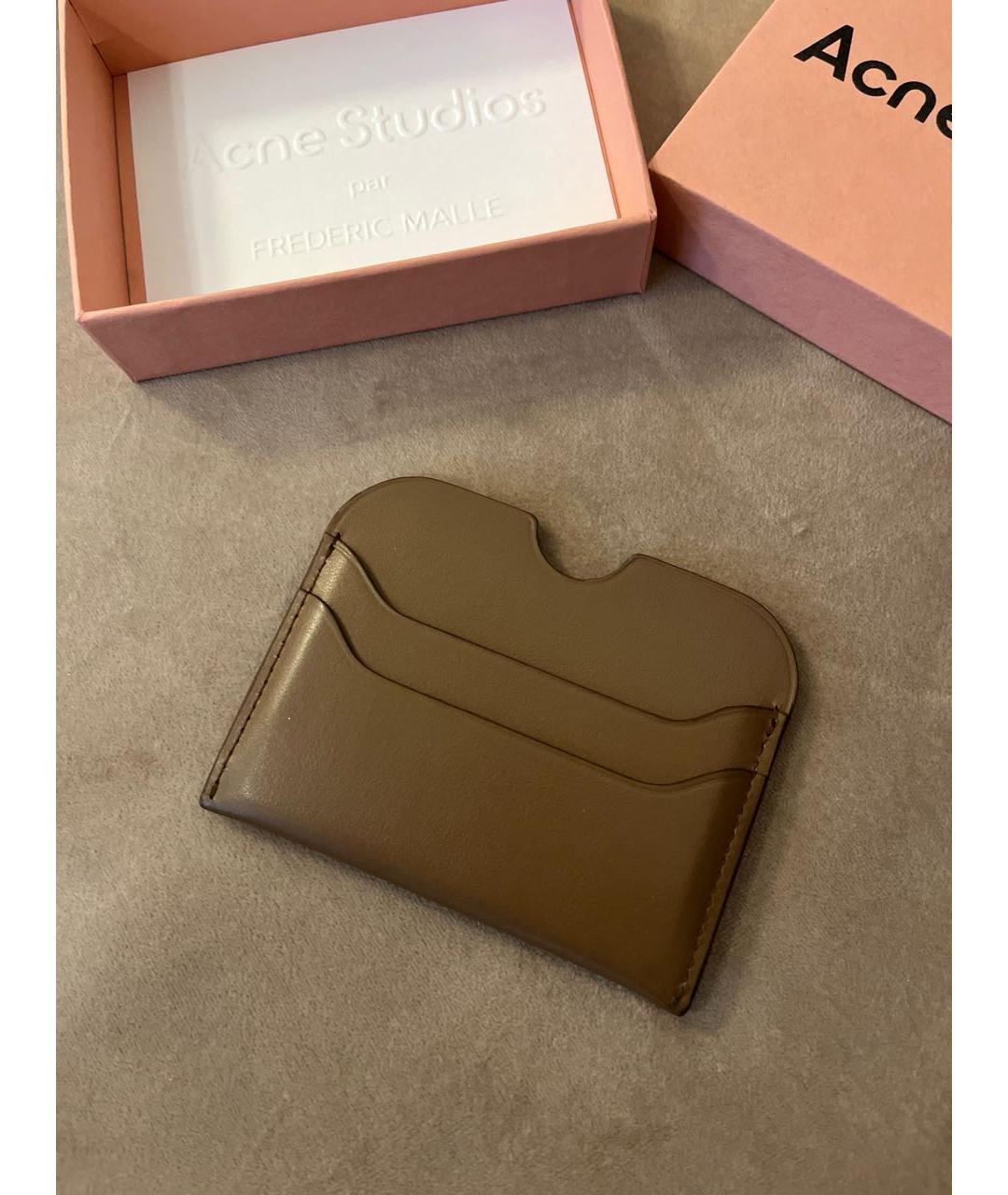 ACNE STUDIOS Коричневый кожаный кардхолдер, фото 2