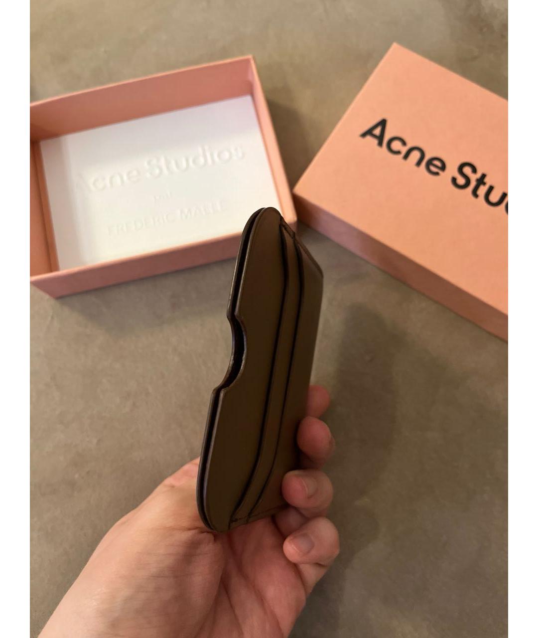 ACNE STUDIOS Коричневый кожаный кардхолдер, фото 4