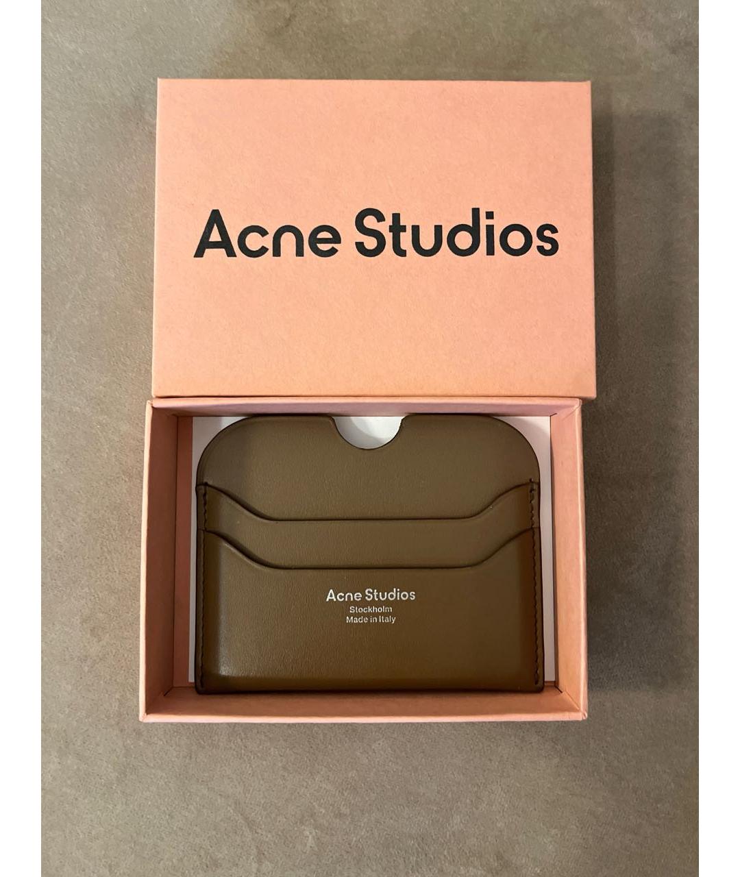 ACNE STUDIOS Коричневый кожаный кардхолдер, фото 5