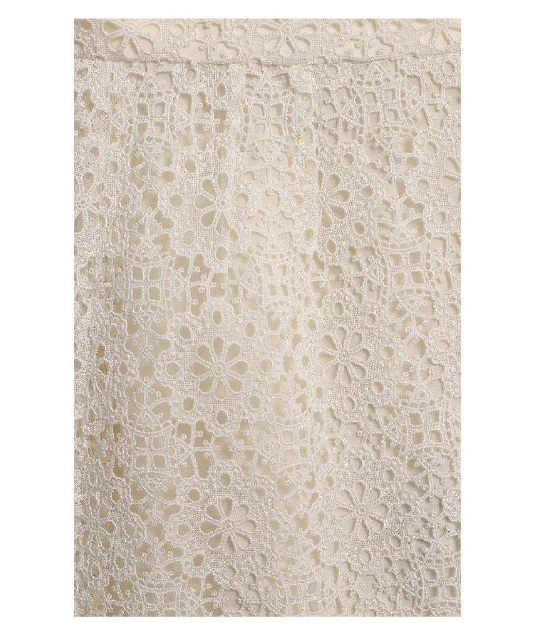 DOLCE&GABBANA Бежевая хлопковая юбка мини, фото 4