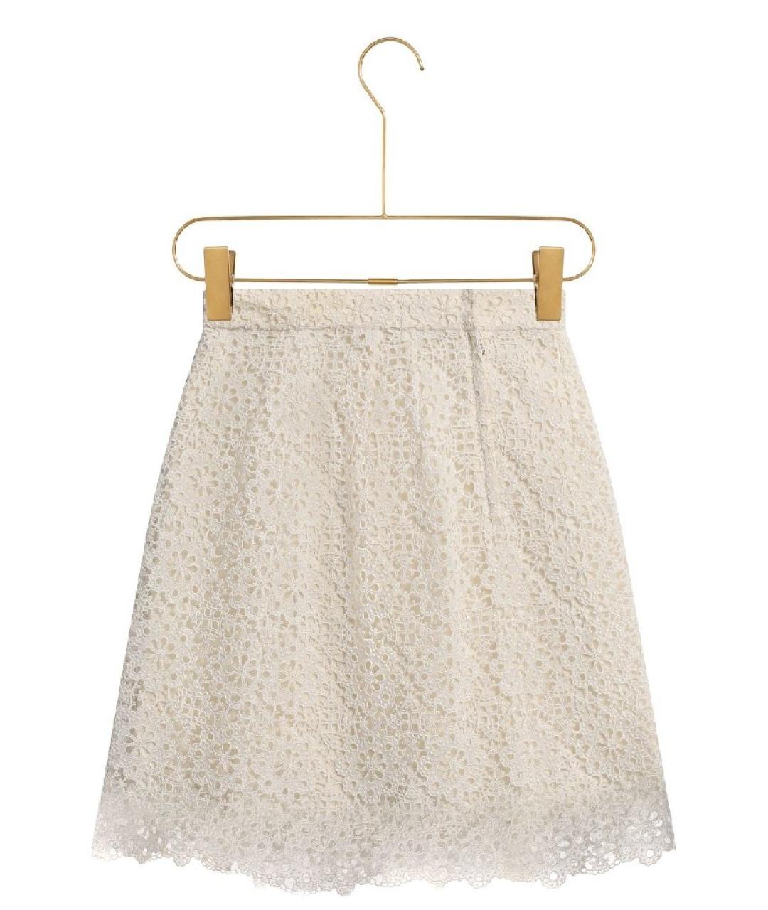 DOLCE&GABBANA Бежевая хлопковая юбка мини, фото 3