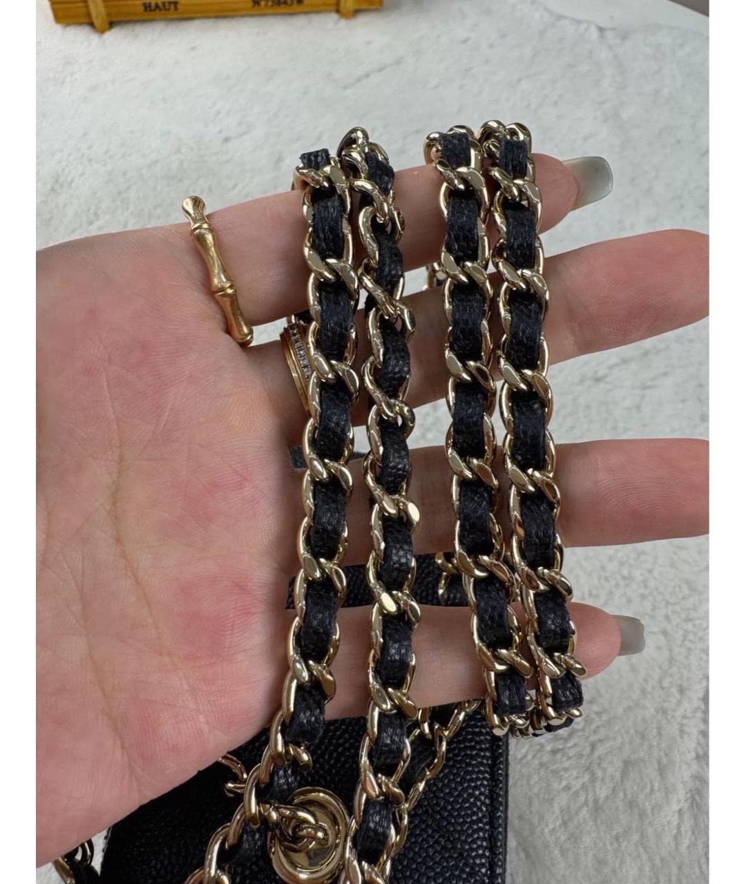 CHANEL Черная кожаная сумка через плечо, фото 8