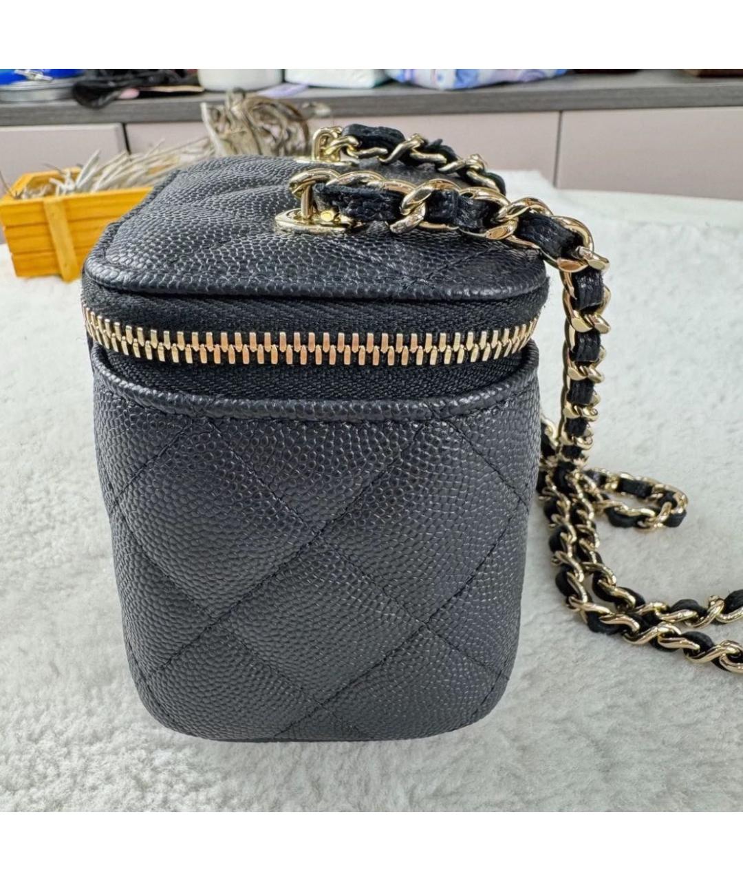 CHANEL Черная кожаная сумка через плечо, фото 5