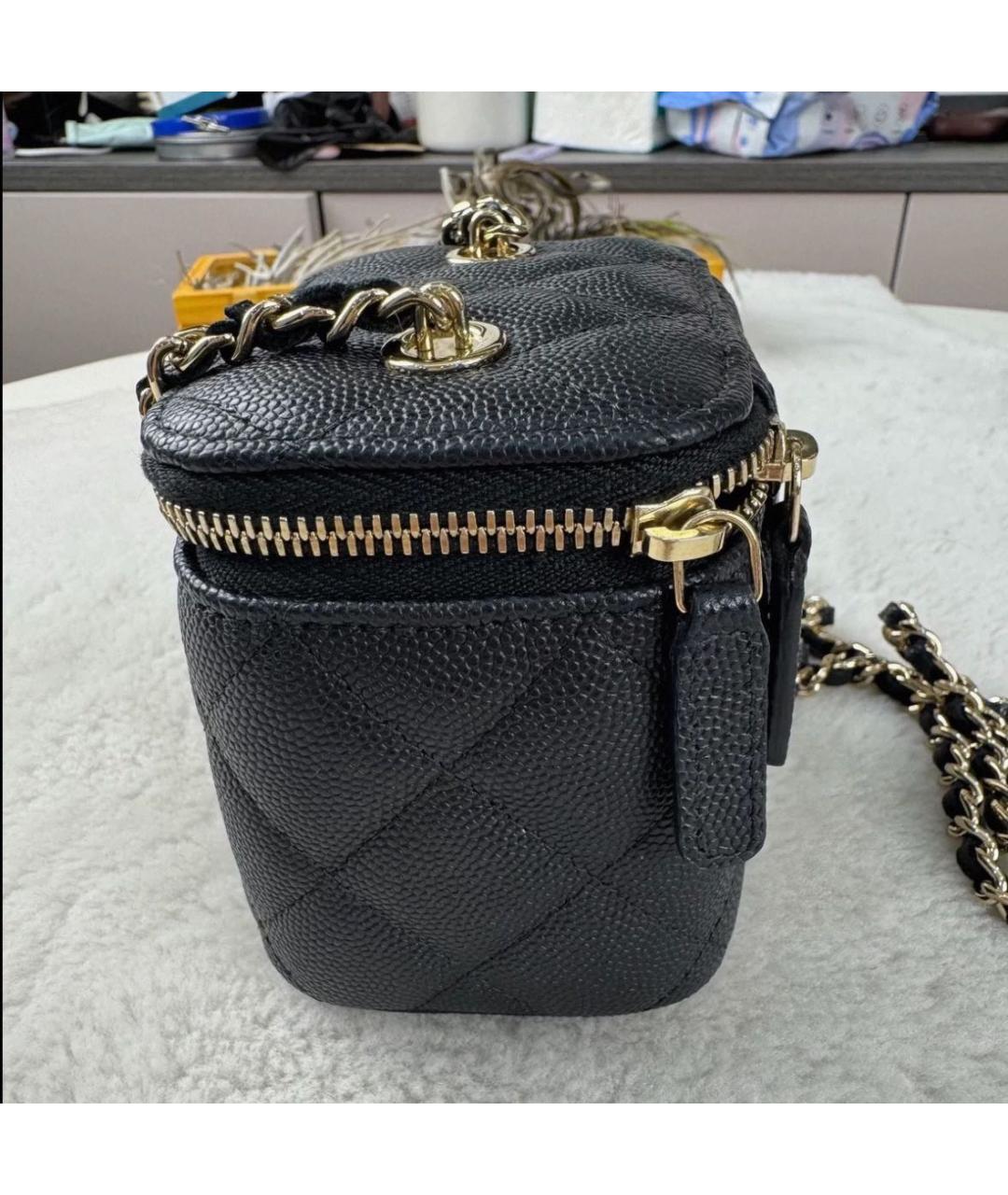 CHANEL Черная кожаная сумка через плечо, фото 6