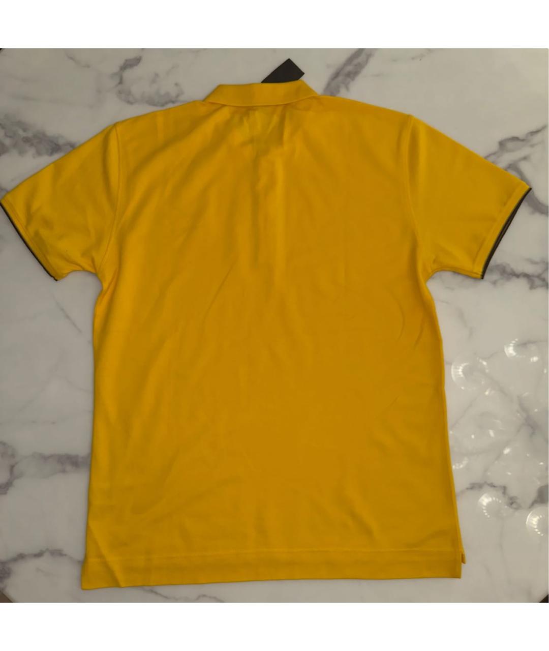 FENDI Желтое хлопковое поло с коротким рукавом, фото 2
