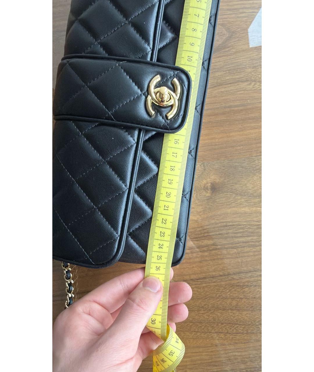 CHANEL Черная кожаная сумка через плечо, фото 4