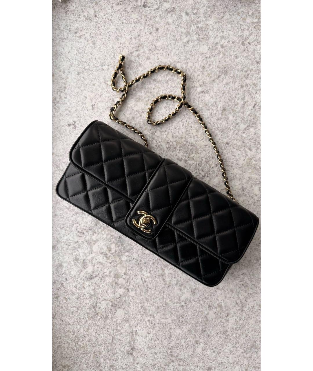 CHANEL Черная кожаная сумка через плечо, фото 2